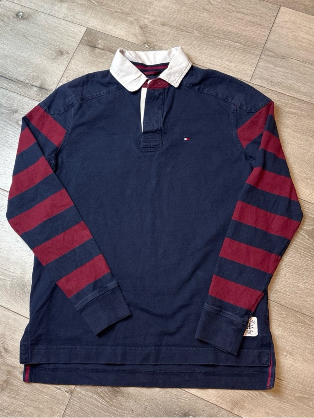Tommy Hilfiger Navy & Burgundy Rugby Shirt